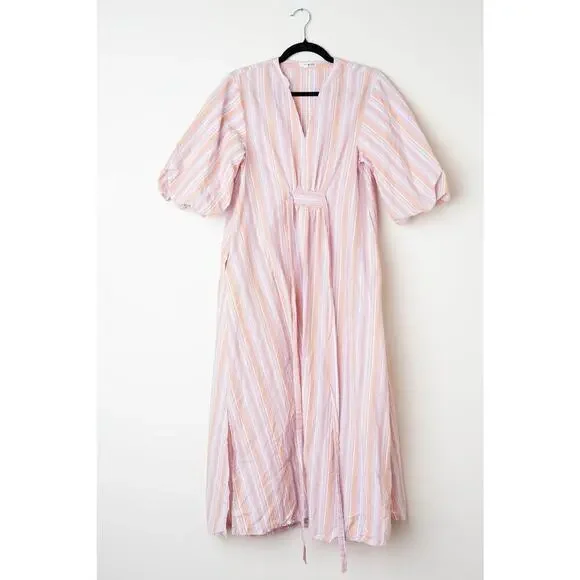 YERSE Blanca Multicolored Stripe Cotton Dress - Size S - Picture 3 of 8